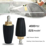 4000Psi Turbo Nozzle For Pressure Washer Rotating Nozzle And 5 Tips 1/4inch