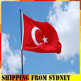 Large Turkey Turkish Flag Heavy Duty Outdoor 90 X 150 CM - 3ft x 5ft - Extra Image