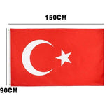 Large Turkey Turkish Flag Heavy Duty Outdoor 90 X 150 CM - 3ft x 5ft - Top-Down View