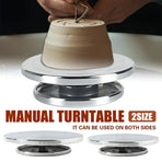 Ceramic Manual Turntable Aluminium Alloy Revolving Stand Double-Sided