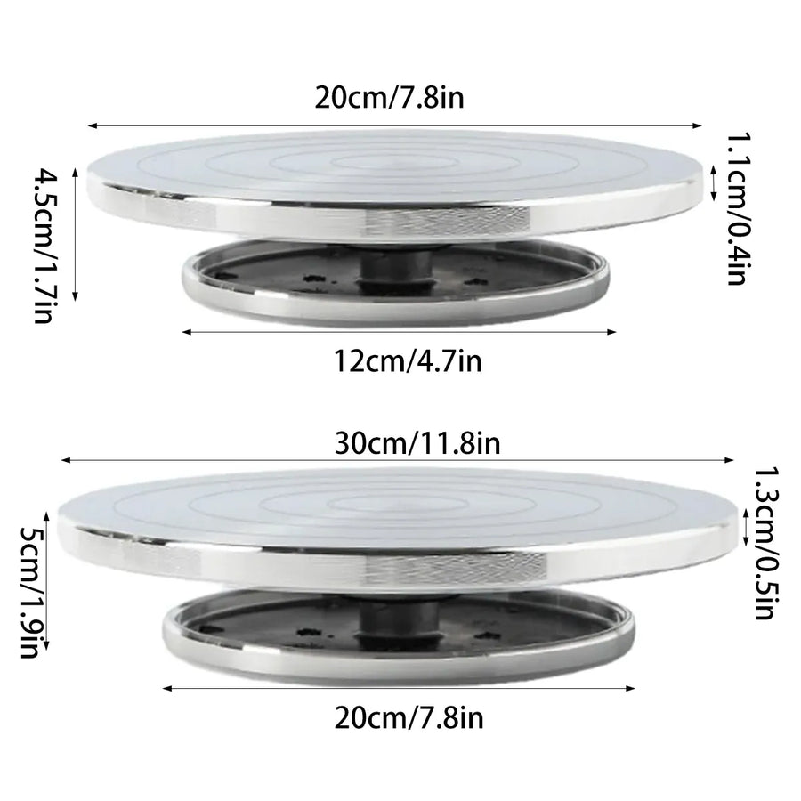 Ceramic Manual Turntable Aluminium Alloy Revolving Stand Double-Sided