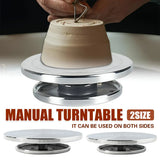 Ceramic Manual Turntable Aluminium Alloy Revolving Stand Double-Sided - Front View