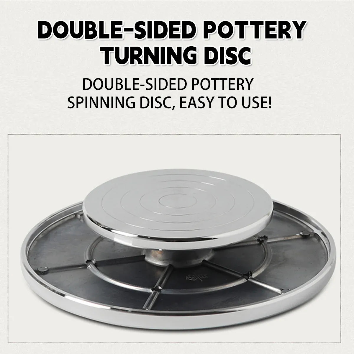 Ceramic Manual Turntable Aluminium Alloy Revolving Stand Double-Sided