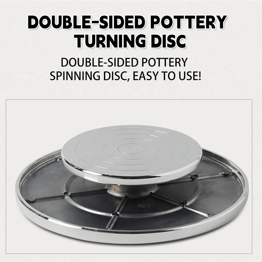 Ceramic Manual Turntable Aluminium Alloy Revolving Stand Double-Sided