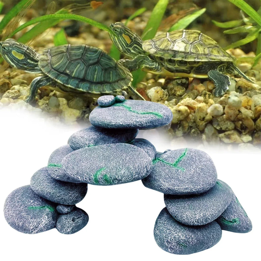Turtle Climbing Platform Staircase Balcony Ramp for Aquarium Fish Tank Habitat - A