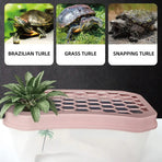Open Turtle Tank Sun Basking Platform Plastic Reptile Habitat Aquarium Large - Blue