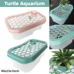 Open Turtle Tank Sun Basking Platform Plastic Reptile Habitat Aquarium Large - Pink