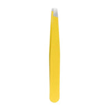 Stainless Steel Hair Eyebrow Tweezers Plucker Puller Beauty Slanted Nail Tip - Yellow