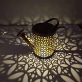 Solar Led Watering Can String Light Outdoor Garden Art Waterfall Lamp Decoration - Style A: Shower + Lamp - Low Angle