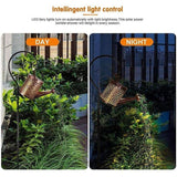 Solar Led Watering Can String Light Outdoor Garden Art Waterfall Lamp Decoration - Style A: Shower + Lamp - Extra Image