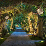 Solar Led Watering Can String Light Outdoor Garden Art Waterfall Lamp Decoration - Style A: Shower + Lamp