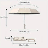 Automatic Folding UV Protection Umbrella Unisex Dual Purpose Rain Sun Umbrella - Blue
