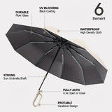 Automatic Folding UV Protection Umbrella Unisex Dual Purpose Rain Sun Umbrella - Blue