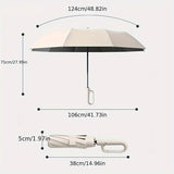 Automatic Folding UV Protection Umbrella Unisex Dual Purpose Rain Sun Umbrella - Grey - Side View