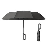 Automatic Folding UV Protection Umbrella Unisex Dual Purpose Rain Sun Umbrella - Grey - Rear View