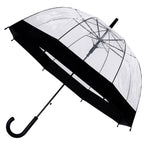 Clear Dome Umbrella Wedding Party Transparent Parasol Handle Waterproof Rain - Black