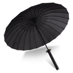 1-Piece Black 24-Rib Sword-Handle Straight Umbrella