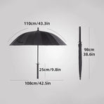 1-Piece Black 24-Rib Sword-Handle Straight Umbrella