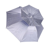 2-Layer Outdoor Foldable Sun Umbrella Hat Fishing Camping Headwear Cap Head Hat - Blue - Close-Up Angle