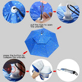 2-Layer Outdoor Foldable Sun Umbrella Hat Fishing Camping Headwear Cap Head Hat - Silver