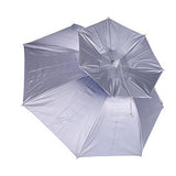 2-Layer Outdoor Foldable Sun Umbrella Hat Fishing Camping Headwear Cap Head Hat - Silver