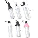 Transparent Folding Umbrella Compact Tri Fold Design Clear Rain Protection Cover - Manually operated-Pink - Top-Down View