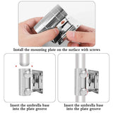 High Strength Adjustable Stainless Steel Umbrella Holder Bracket Stand Base - 45-Degree Angle