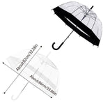 Clear Dome Umbrella Wedding Party Transparent Parasol Handle Waterproof Rain - White