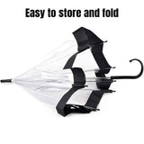 Clear Dome Umbrella Wedding Party Transparent Parasol Handle Waterproof Rain - White