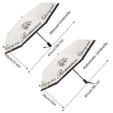 Vintage Rose UV Protection Automatic Manual Tri-fold Sun Rain Umbrella Sunshade - Automatic - Side View