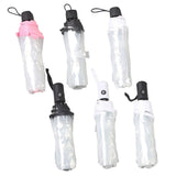 Transparent Folding Umbrella Compact Tri Fold Design Clear Rain Protection Cover - Automation-Black - Front View