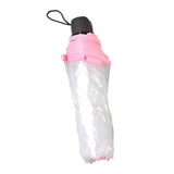 Transparent Folding Umbrella Compact Tri Fold Design Clear Rain Protection Cover - Automation-Black - Low Angle