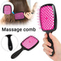 Detangling Hair Brush Hollow Vented Cushion Black and Rose Red, 1 Piece