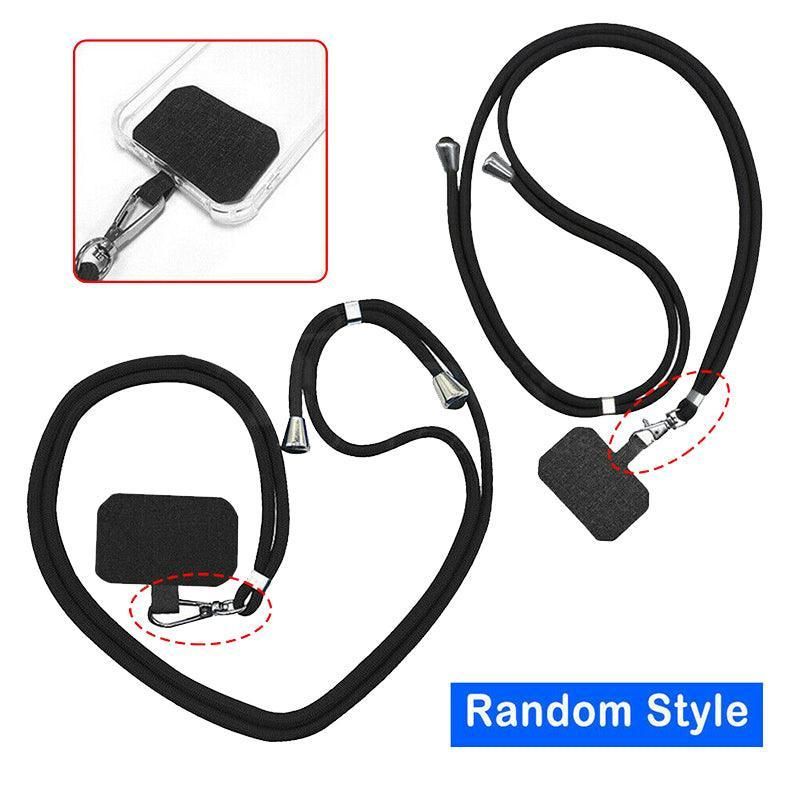 Adjustable Phone Lanyard with Patch for Most Cases Neck Strap Holder - Red