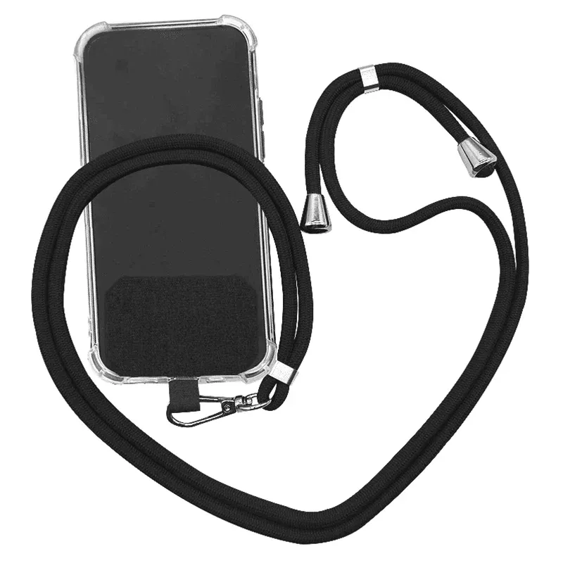 Adjustable Phone Lanyard with Patch for Most Cases Neck Strap Holder - Red