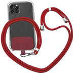 Adjustable Phone Lanyard with Patch for Most Cases Neck Strap Holder - Wine Red