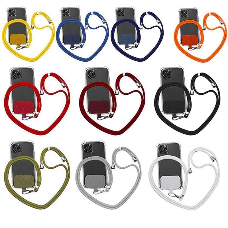 Adjustable Phone Lanyard with Patch for Most Cases Neck Strap Holder - Yellow