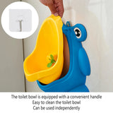 Wall Mounted Frog Urinal for Young Users Toilet Training Standing Potty Solution - Close-Up Angle