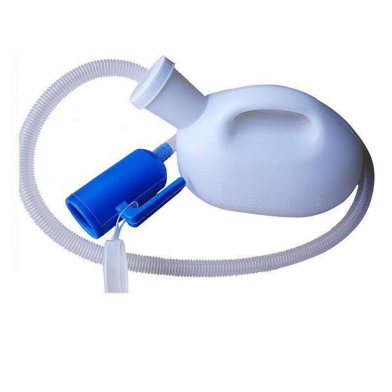 2000ml Portable Male Urinal Bottle with 1.2m Tube for Car Camping Travel Outdoor Use - Blue