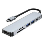 8/6/4-In-1 Usb-C Hub Adapter Type-C Hub Hdmi For Macbook Pro/Air Ipad Pro Laptop - 6-IN-1