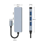 8/6/4-In-1 Usb-C Hub Adapter Type-C Hub Hdmi For Macbook Pro/Air Ipad Pro Laptop - 6-IN-1 - Top-Down View