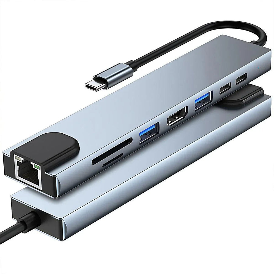 8/6/4-In-1 Usb-C Hub Adapter Type-C Hub Hdmi For Macbook Pro/Air Ipad Pro Laptop - 8-IN-1