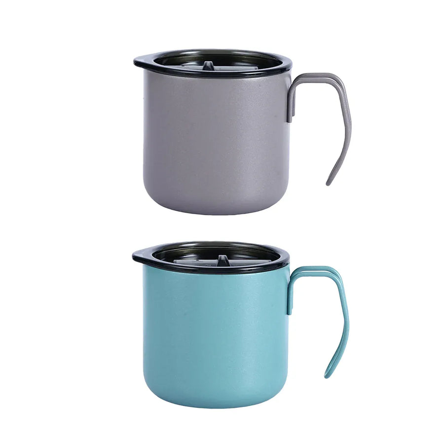 Stainless Steel Double Wall Coffee Cup Thermal Insulated Travel Mug Durable - Grey