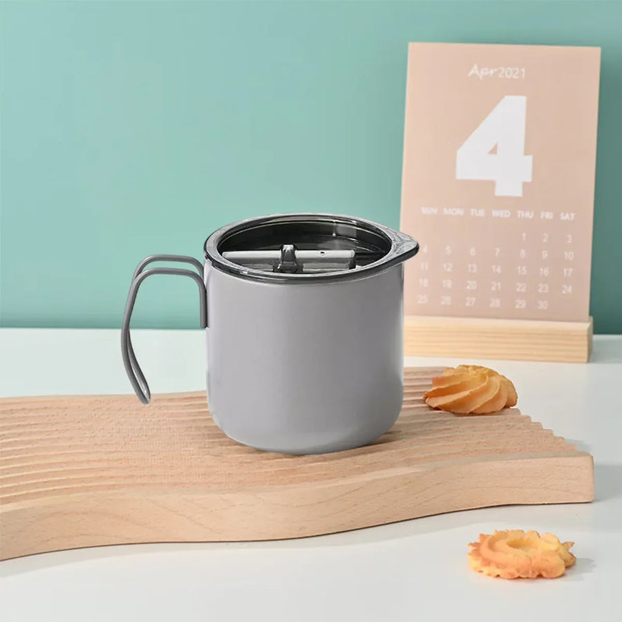 Stainless Steel Double Wall Coffee Cup Thermal Insulated Travel Mug Durable - Grey