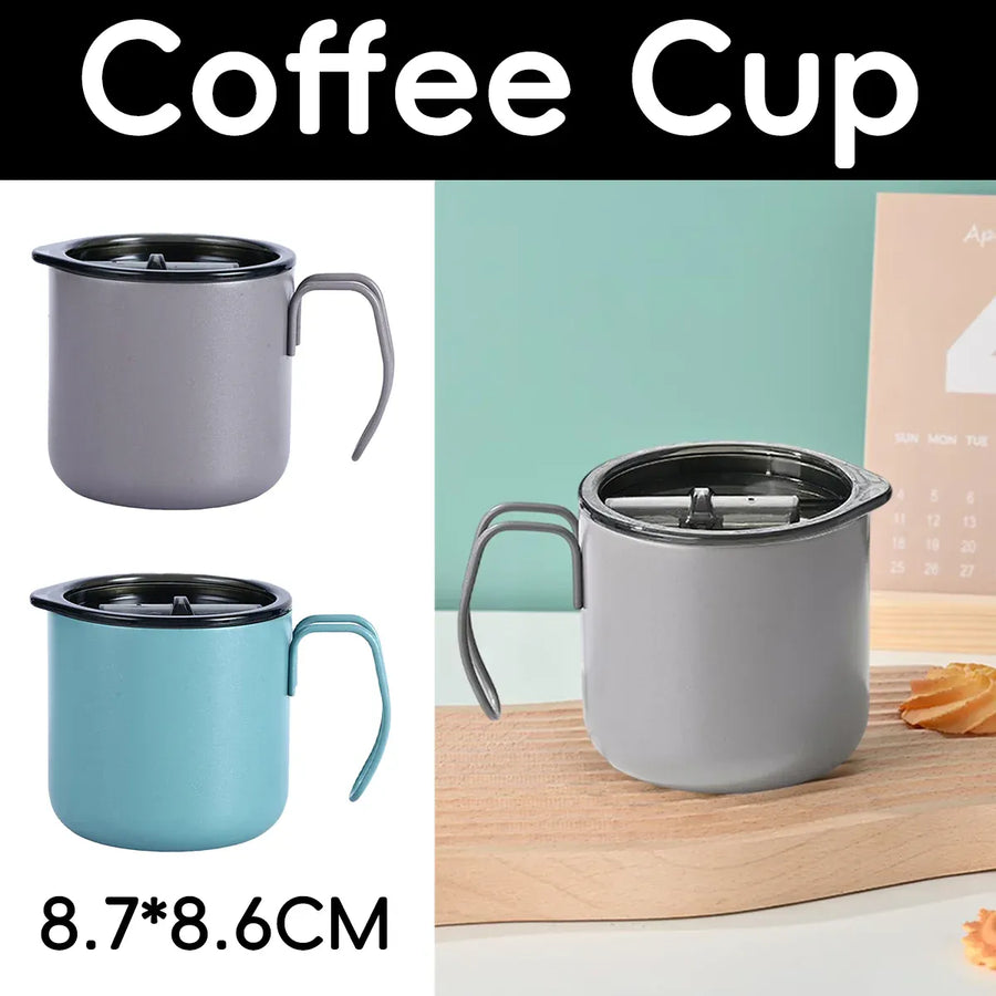 Stainless Steel Double Wall Coffee Cup Thermal Insulated Travel Mug Durable - Grey