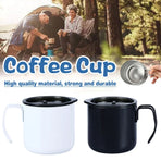 Vacuum Coffee Cup 320ml Stainless Steel Double Layer Insulated Mug for Travel - White