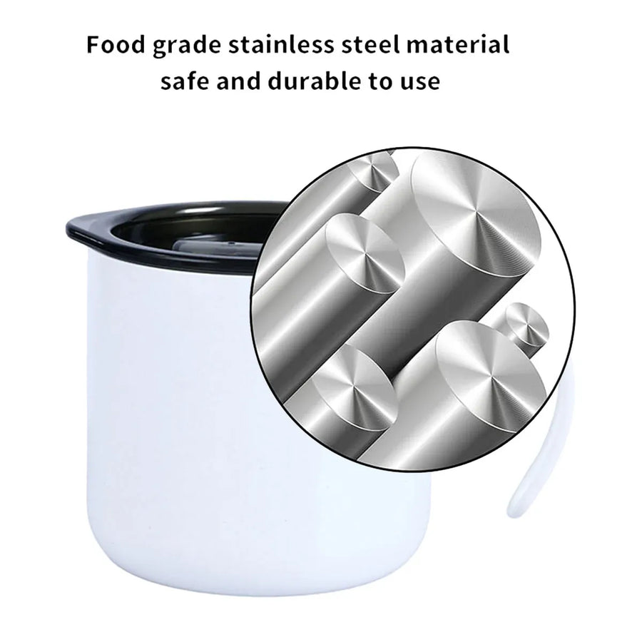 Vacuum Coffee Cup 320ml Stainless Steel Double Layer Insulated Mug for Travel - White