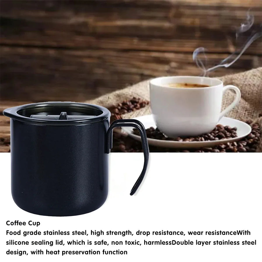 Vacuum Coffee Cup 320ml Stainless Steel Double Layer Insulated Mug for Travel - White