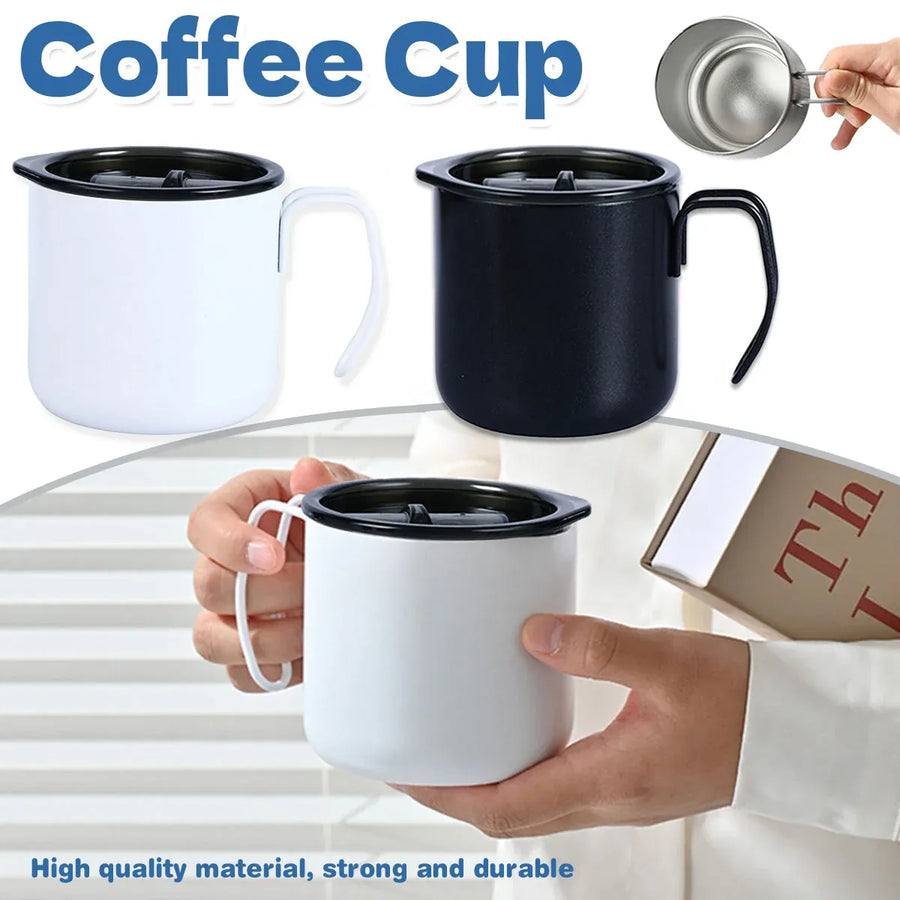 Vacuum Coffee Cup 320ml Stainless Steel Double Layer Insulated Mug for Travel - White