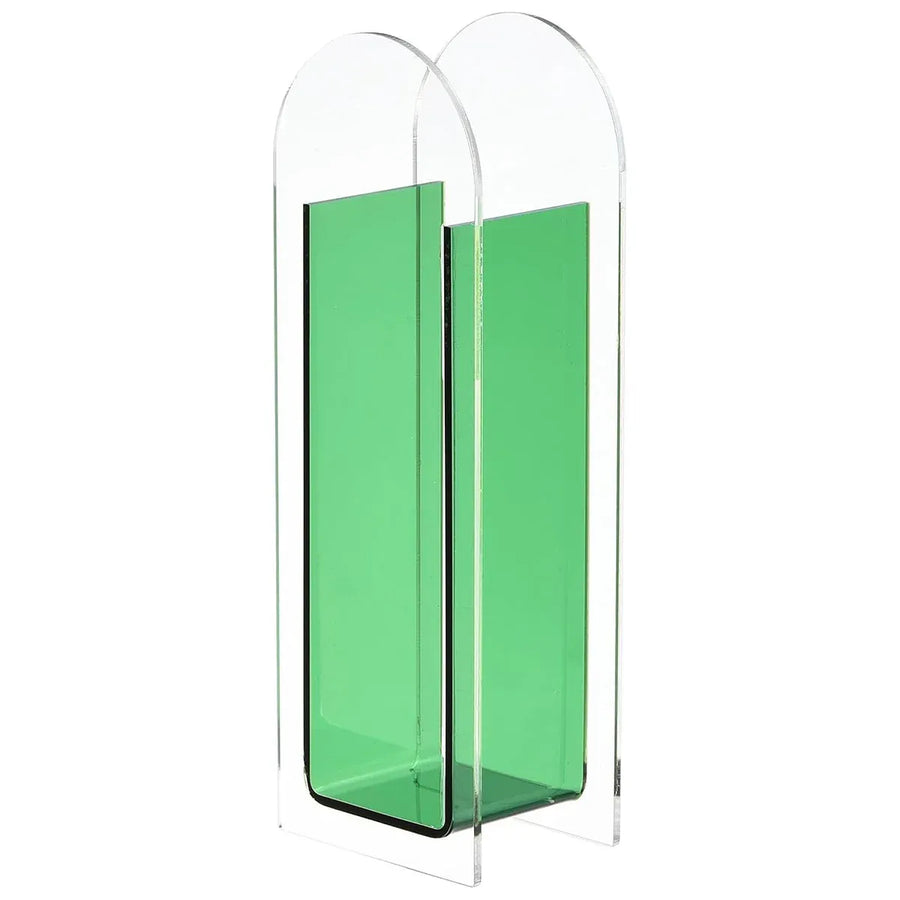 Creative Transparent Acrylic Vase Flower Ornament Dried Floral Display Tank - Green